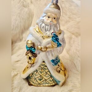 2016 Winter Santa Blown Glass Hallmark Heritage Collection